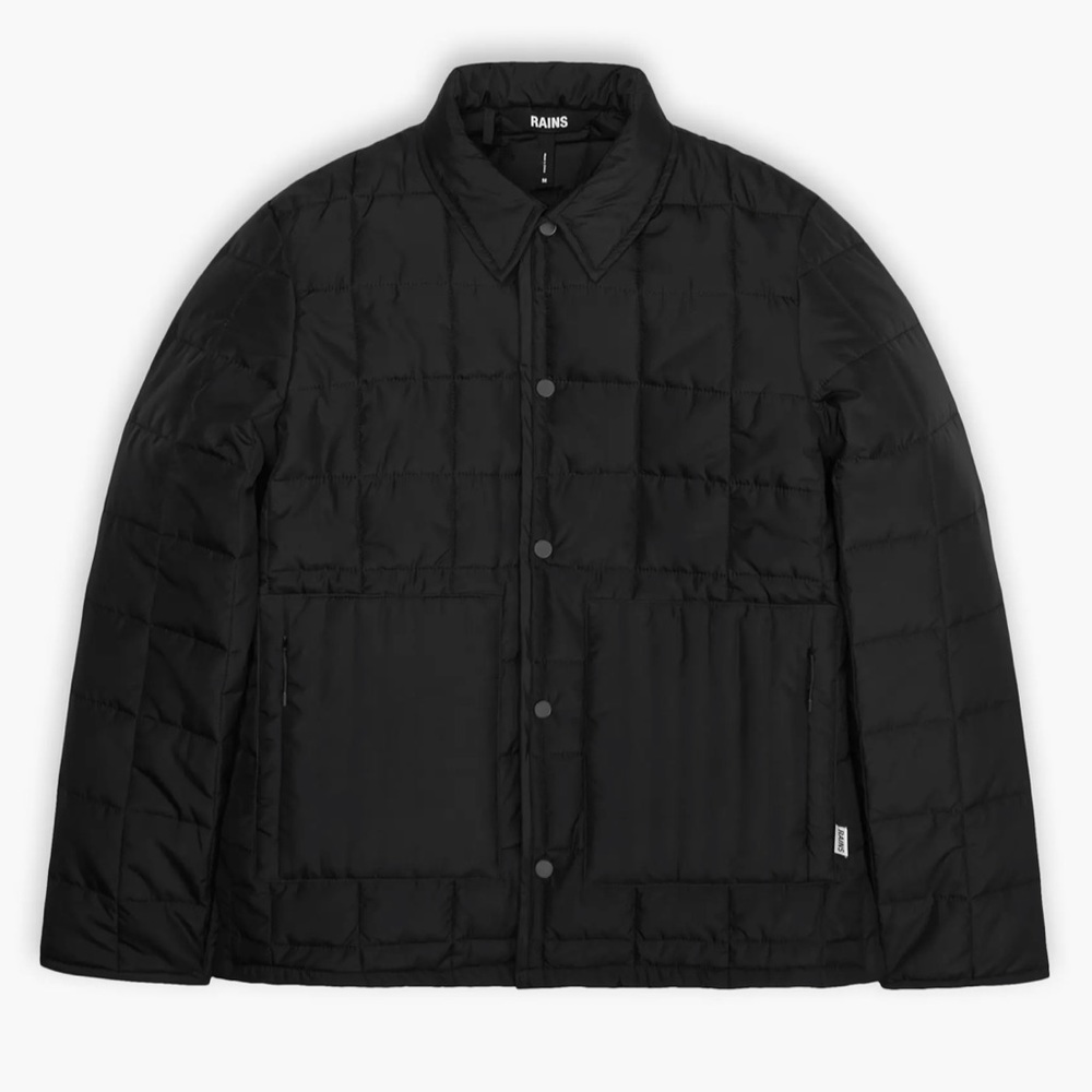 Rains Liner Shirt Jacket in Black size S Water Repellant NWT